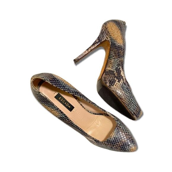 ❤️SOLD❤️ Escada Snakeskin Heels Size: |39| - Picture 1 of 10